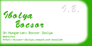 ibolya bocsor business card